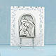 Bas-relief in silver, Mary and baby Jesus glass frame s1