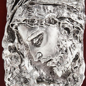 Bas-relief, face of Christ in silver metal