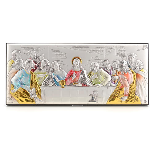 Bas-relief Last Supper, silver and colours 1