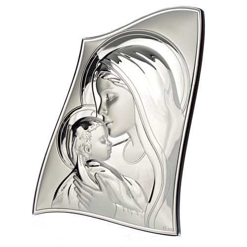 Bild Gottesmutter mit Kind Silber 20x28cm 2