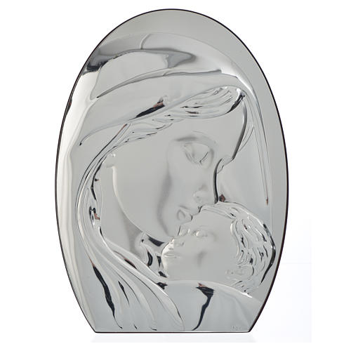 Relief Gottesmutter mit Kind Silber 20x28cm 1