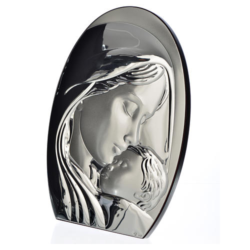 Relief Gottesmutter mit Kind Silber 20x28cm 2