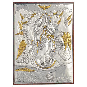 Relief Gottesmutter der Knoten Silber 13x18cm