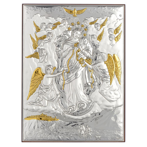 Tableau Marie qui défait les noeuds argent doré 19x26cm 1