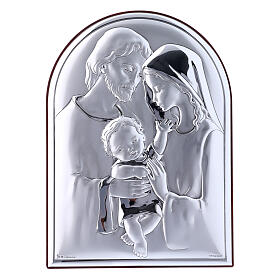 Bild aus Bilaminat der Heiligen Familie mit Rűckseite aus edlem Holz, 18 x 13 cm