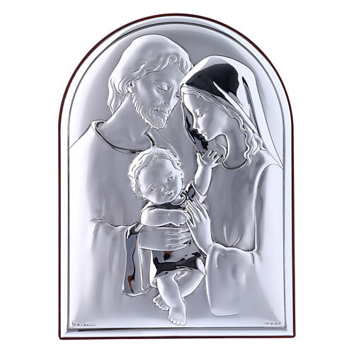 Bild aus Bilaminat der Heiligen Familie mit Rűckseite aus edlem Holz, 18 x 13 cm 1