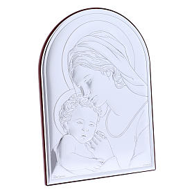 Cuadro Virgen con Niño de bilaminado con parte posterior de madera preciosa 18x13 cm