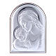Quadro Madonna con Bambino in bilaminato con retro in legno pregiato 18X13 cm s1