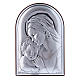 Virgin Mary with Jesus painting in laminboard with refined wooden back 12X8 cm s1