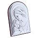 Virgin Mary with Jesus painting in laminboard with refined wooden back 12X8 cm s2
