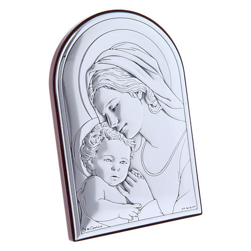 Cuadro de bilaminado con parte posterior de madera preciosa María con Jesús 12x8 cm 2
