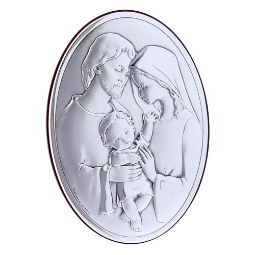 Obraz Święta Rodzina bilaminat tył z prestiżowego drewna 18x13 cm owalny 2