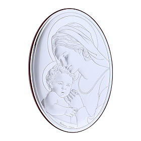 Bild aus Bilaminat mit Rűckseite aus edlem Holz mit Madonna und Kind, 18 x 13 cm