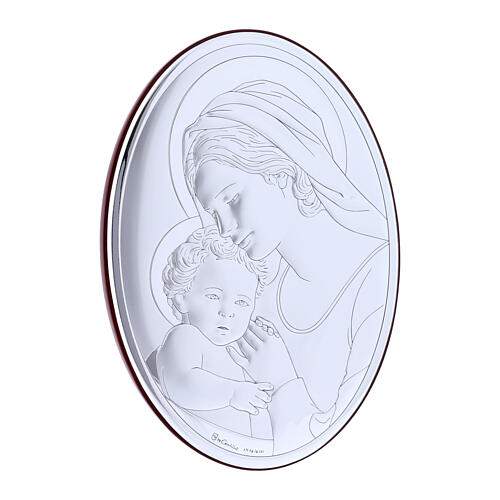 Bild aus Bilaminat mit Rűckseite aus edlem Holz mit Madonna und Kind, 18 x 13 cm 2