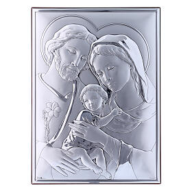 Bild aus Bilaminat mit Rűckseite aus edlem Holz mit Heiliger Familie, 26 x 19 cm