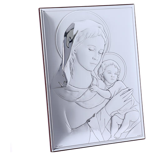Cadre en bi-laminé avec arrière en bois massif Vierge et Enfant Jésus 26x19 cm 2