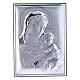 Cadre rectangulaire Vierge et Enfant en bi-laminé avec arrière en bois massif 18x13 cm s1