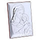Cadre rectangulaire Vierge et Enfant en bi-laminé avec arrière en bois massif 18x13 cm s2