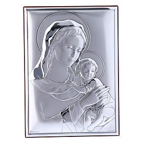 Obraz Matka Boża z Dzieciątkiem bilaminat tył z prestiżowego drewna 18x13 cm