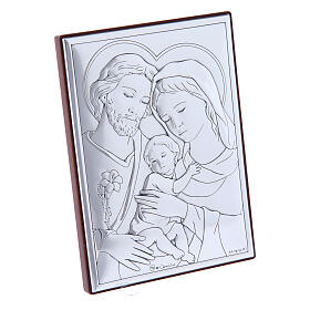 Bild aus Bilaminat der Heiligen Familie mit Rűckseite aus edlem Holz, 12 x 8 cm
