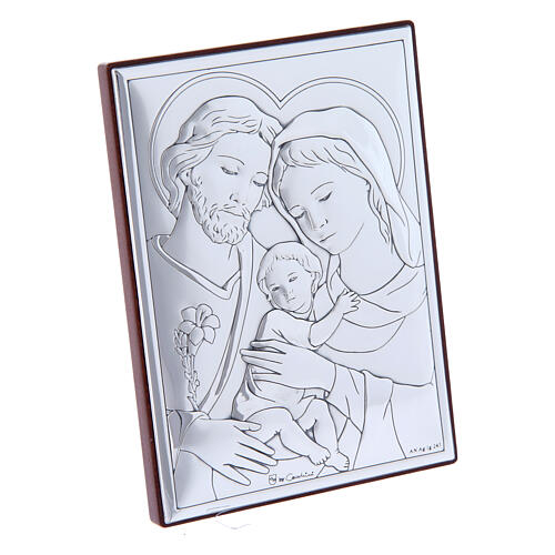 Bild aus Bilaminat der Heiligen Familie mit Rűckseite aus edlem Holz, 12 x 8 cm 2