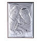 Holy Family painting in laminboard with refined wooden back 12X8 cm s1