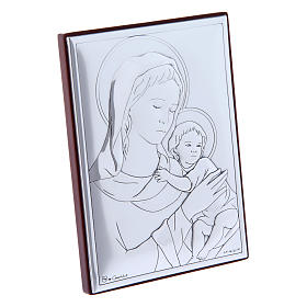Obraz Matka Boża z Dzieciątkiem bilaminat tył z prestiżowego drewna 12x8 cm
