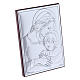 Our Lady with Jesus painting in laminboard with refined wooden back 12X8 cm s2