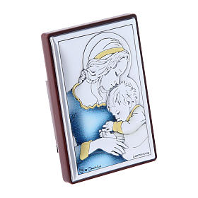Painting in laminboard with elegant refined wooden back  6X4 cm