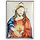 Sacred Heart of Jesus painting in laminboard with refined wooden back 26X19 cm s1