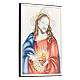 Sacred Heart of Jesus painting in laminboard with refined wooden back 18X13 cm s2