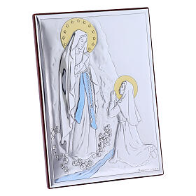 Bild aus Bilaminat der Maria von Lourdes mit Rűckseite aus edlem Holz, 18 x 13 cm