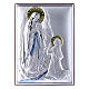 Our Lady of Lourdes painting in laminboard with refined wooden back 18X13 cm s1