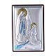 Our Lady of Lourdes painting in laminboard with refined wooden back 6X4 cm s1