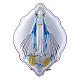 Cuadro ovalado bordado bilaminado con parte posterior de madera preciosa Virgen Inmaculada 31x21 s1