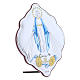 Immaculate Mary oval embroidered painting with refined wooden back 21X14 cm s2