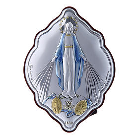 Quadro in bilaminato con retro in legno pregiato Madonna Immacolata 10X7 cm