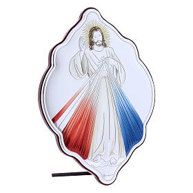 Obraz Jezus Miłosierny bilaminat kolorowy tył z prestiżowego drewna 21x14 cm