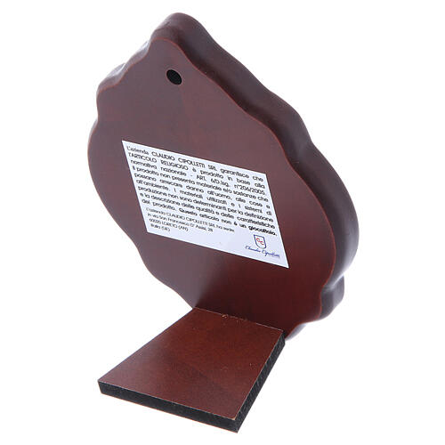Cuadro Jesús Misericordioso de bilaminado con parte posterior de madera preciosa 10x7 cm 3
