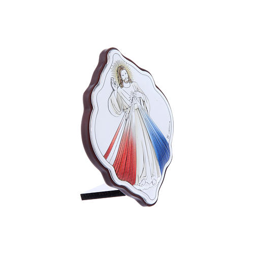 Obraz Jezus Miłosierny bilaminat kolorowy tył z prestiżowego drewna 10x7 cm 5