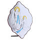 Quadro Nossa Senhora de Lourdes tipo amêndoa bilaminado com reverso madeira 21x14 cm s2