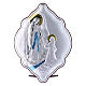 Our Lady of Lourdes painting in laminboard with refined wooden back 21X14 cm s1