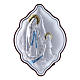 Our Lady of Lourdes painting in laminboard with refined wooden back 10X7 cm s1