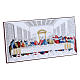 The Last Supper painting in colored laminboard with refined wooden back 11,2X22,4 cm s2