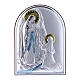 Our Lady of Lourdes painting in laminboard with refined wooden back 18X13 cm s1
