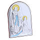 Our Lady of Lourdes painting in laminboard with refined wooden back 18X13 cm s2