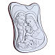 Holy Family painting in laminboard with refined wooden back 14X10 cm s2