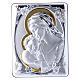 Cuadro Virgen Jesús bilaminado parte posterior madera preciosa detalles oro 21,6x16,3 cm s1