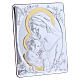 Our Lady with Baby Jesus painting finished in gold, made of laminboard with refined wooden back 21,6X16,3 cm s2