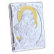 Quadro bilaminato retro legno pregiato rifiniture oro Madonna Tenerezza 21,6X16,3 cm s2